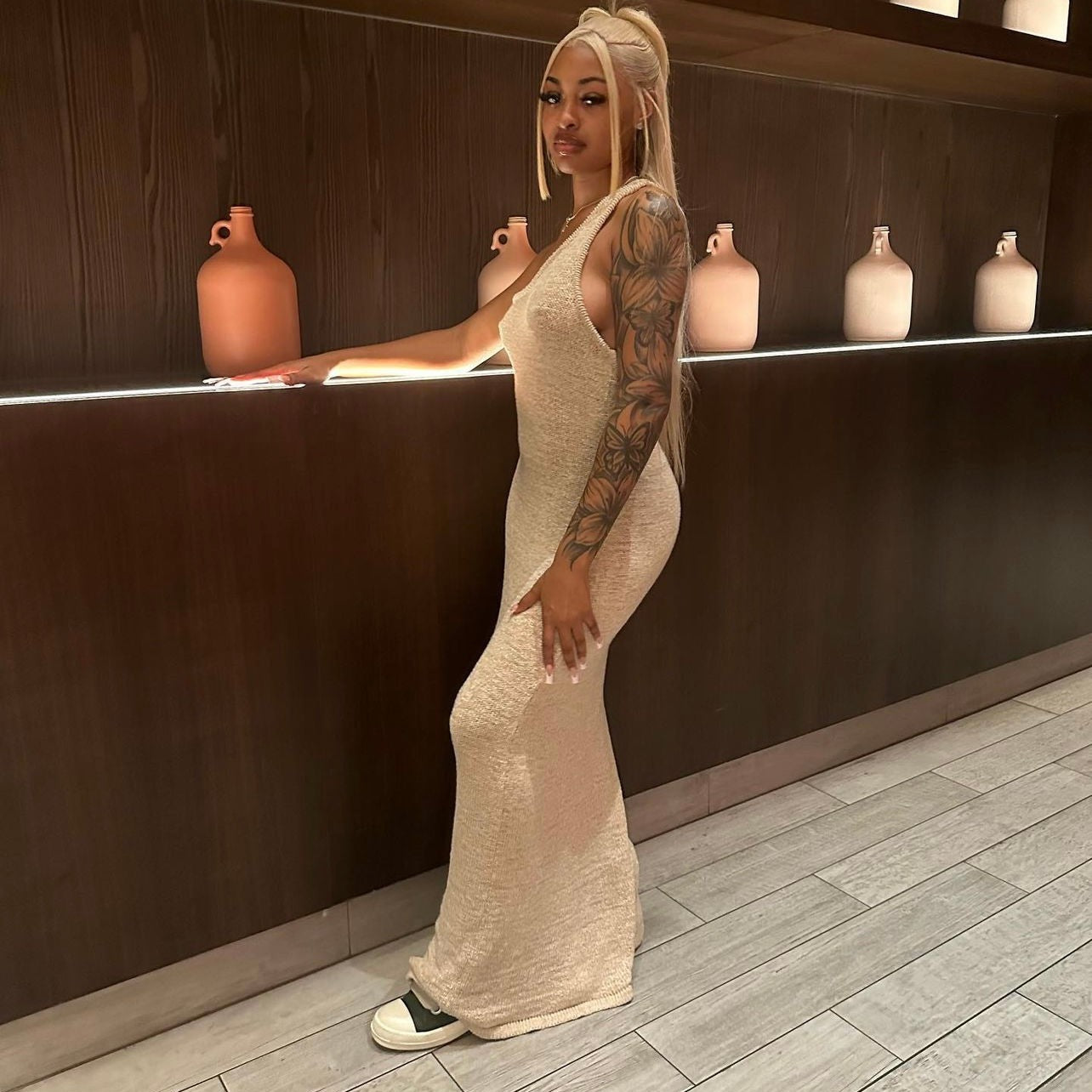 Worth It Dress - Beige