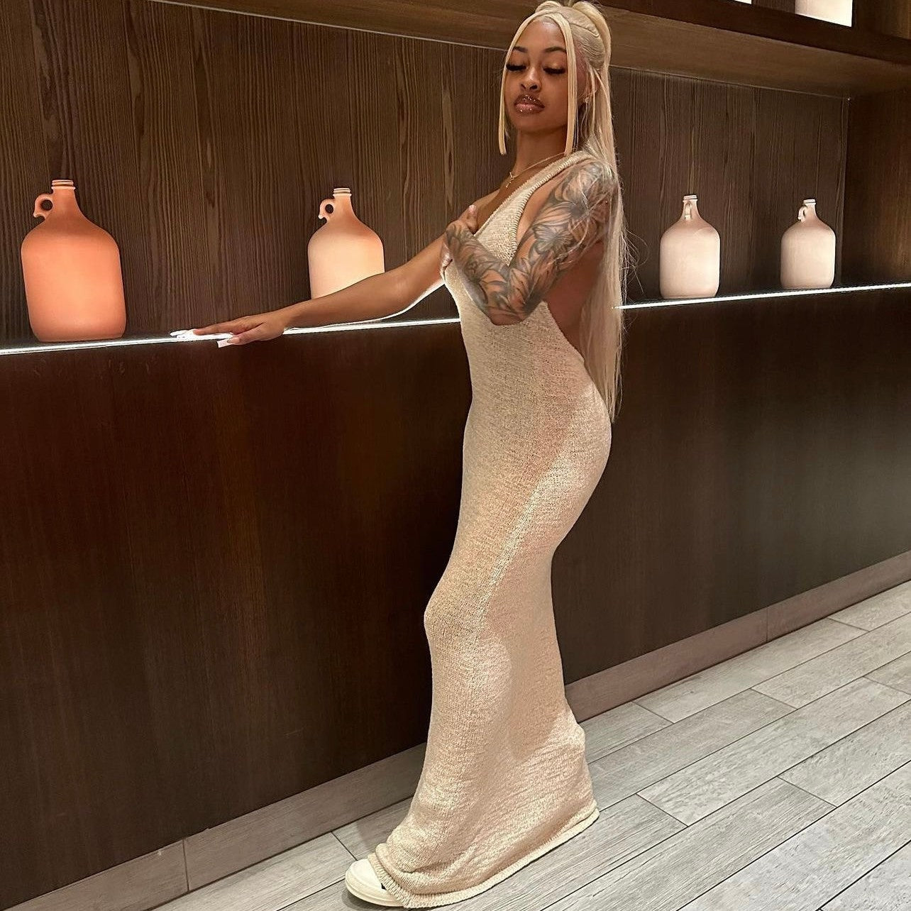 Worth It Dress - Beige