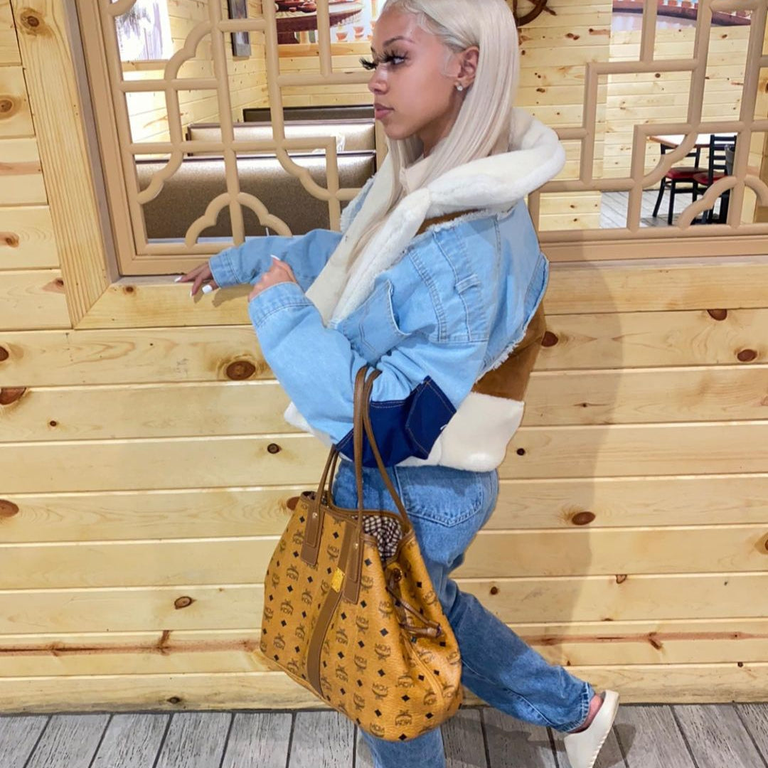 Fur Babe Jean Jacket - Blue