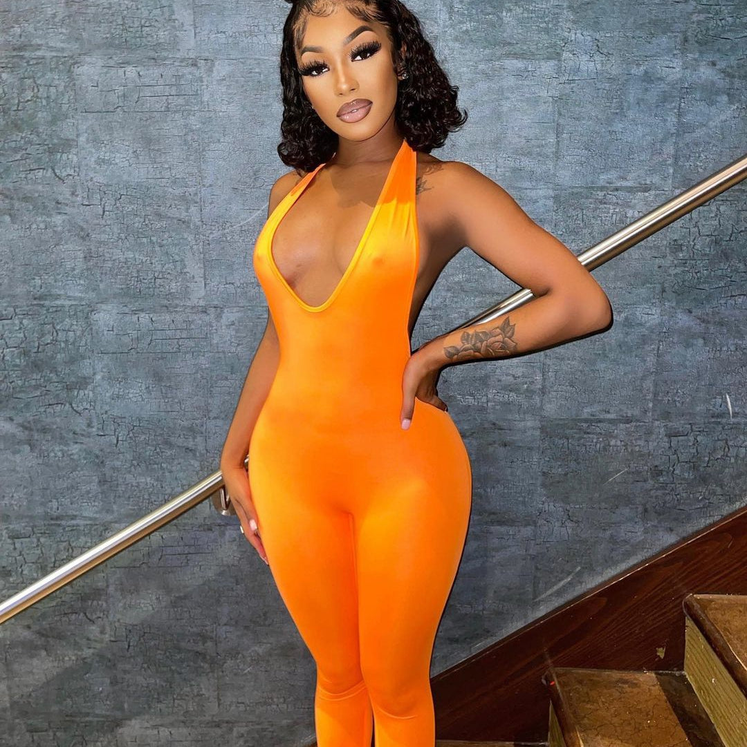 Too Good 4 You Jumpsuit - Orange