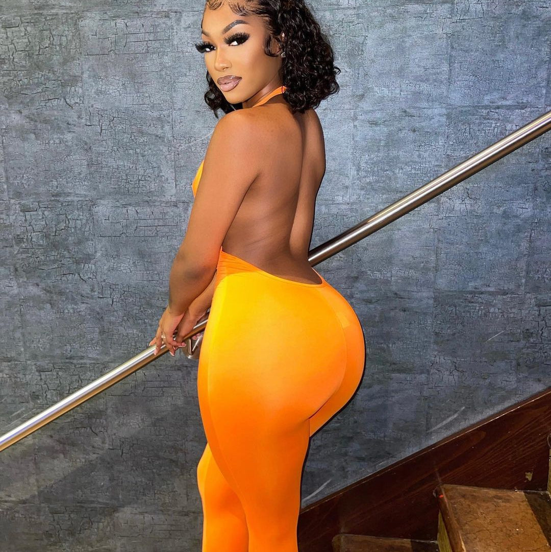 Too Good 4 You Jumpsuit - Orange