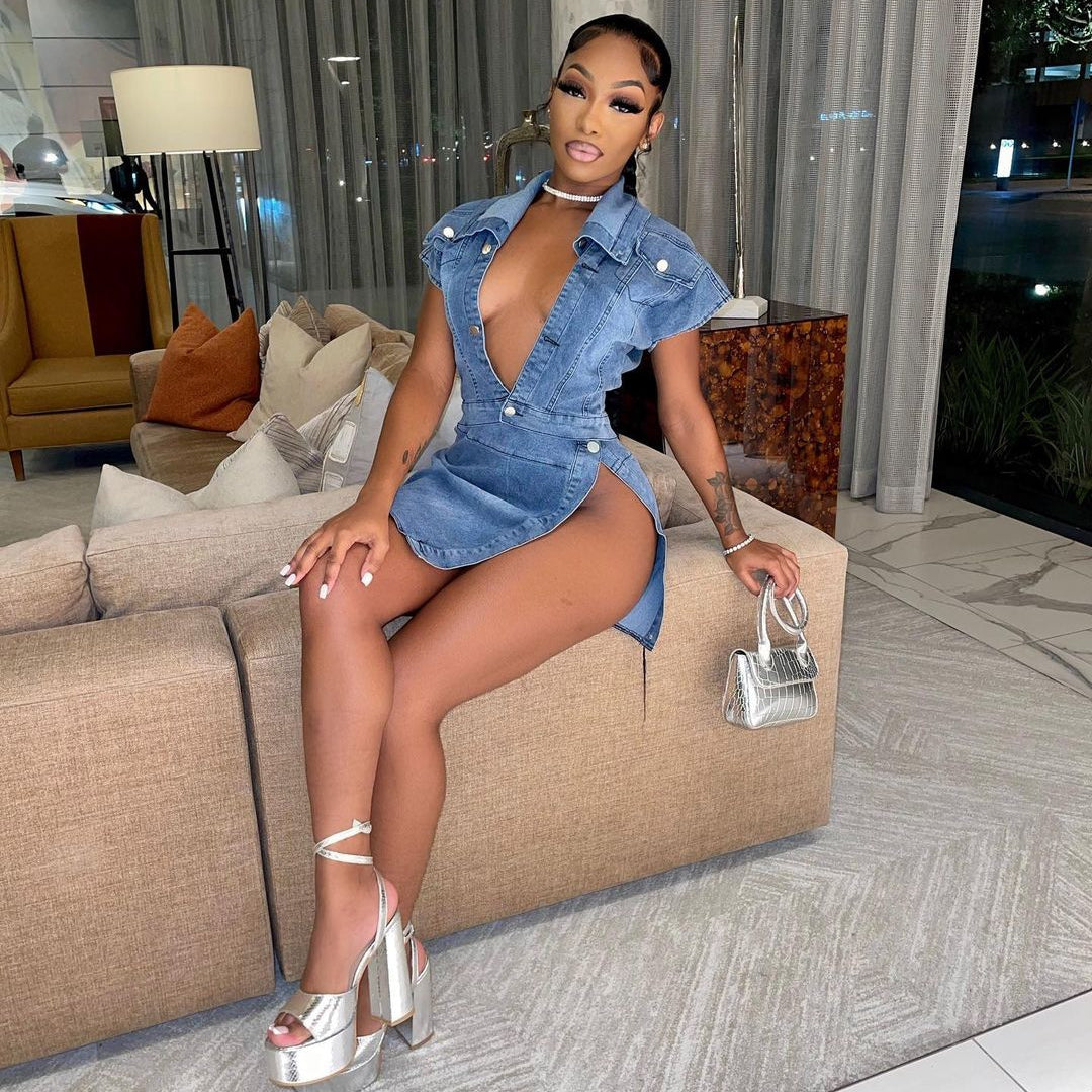 No Hands Dress - Denim