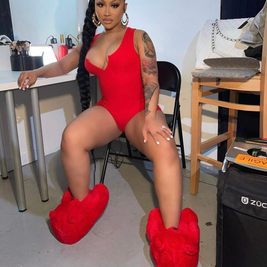 Teddy Graham Slippers - Red